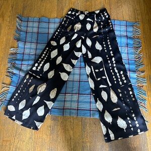 Banana Republic Black and Cream Abstract Pants